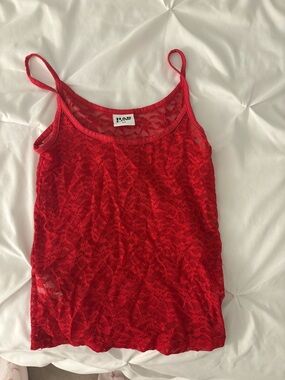 Harlow Red Lace Camisole with Spaghetti Straps